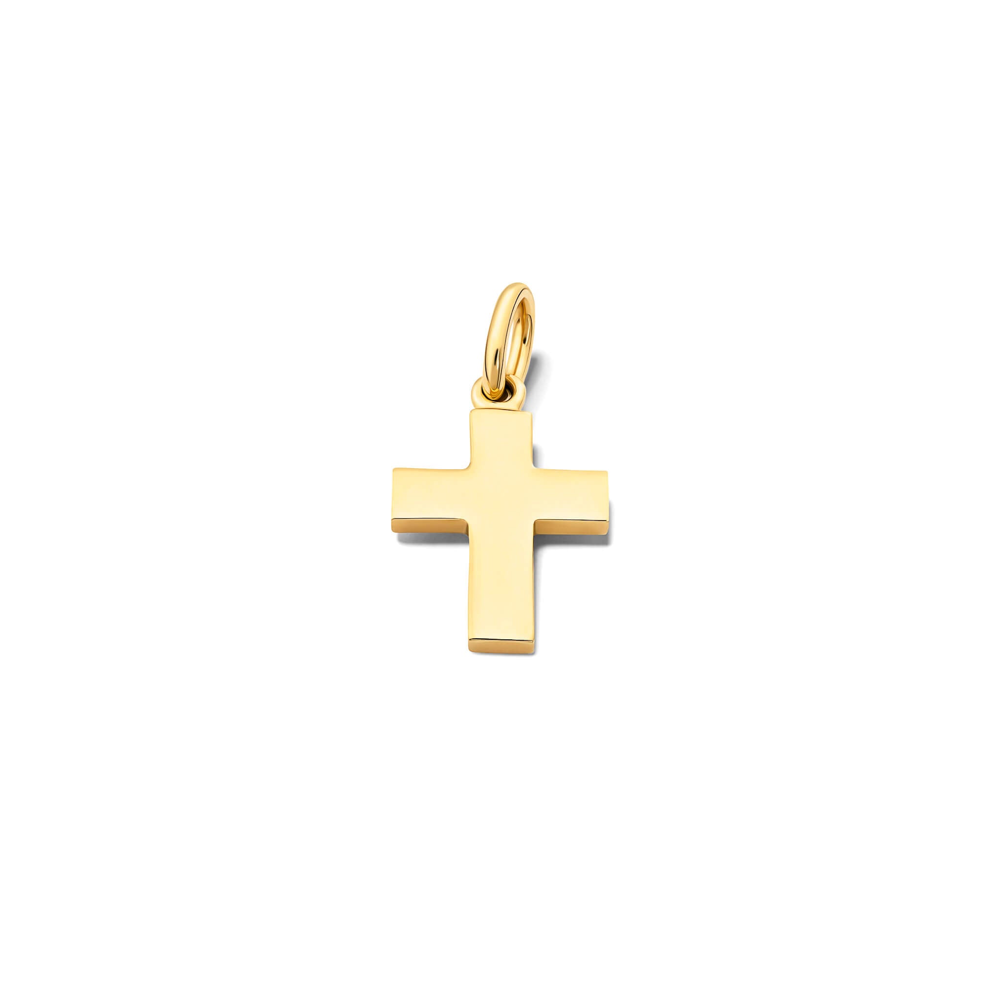 Handcrafted yellow gold cross necklace pendant 