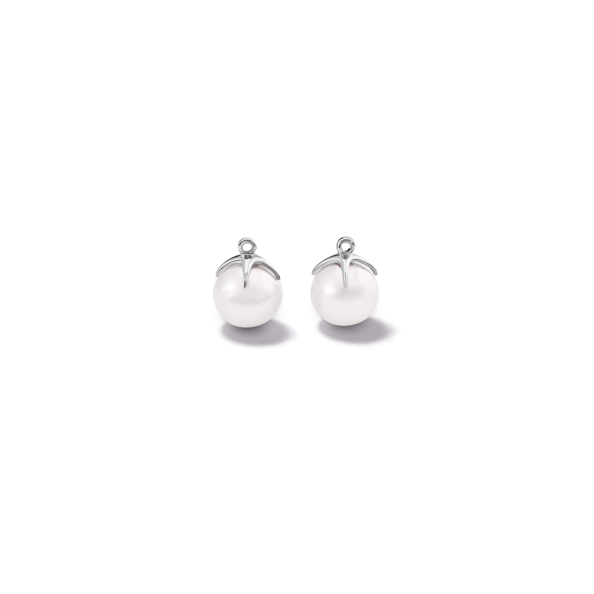 Handcrafted silver pearl earring pendant drop, june birthstone