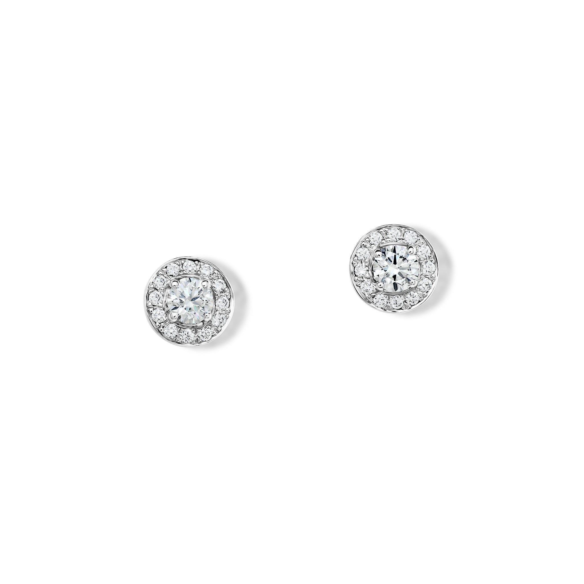 Interchangeable white gold stud earrings with diamond pave from cassandra goad’s classic collection