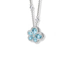 Viola Medium Necklace Pendant 18ct White Gold - Aquamarine & Diamond
